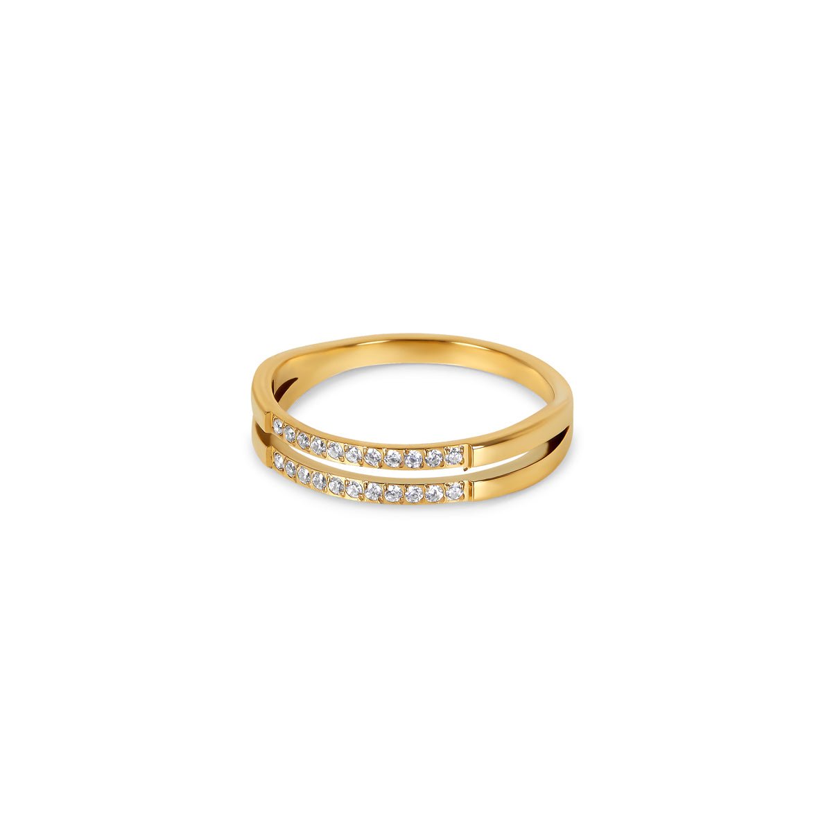 Double Layer Ring - 18k Gold Plated