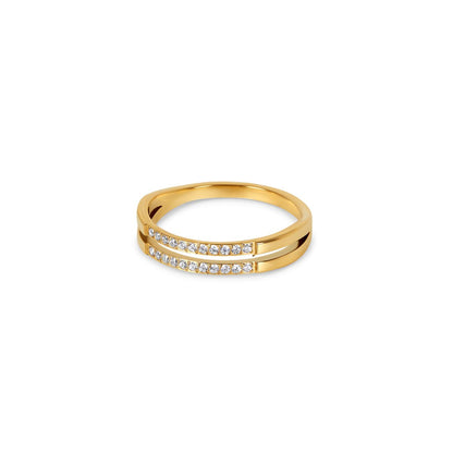 Double Layer Ring - 18k Gold Plated