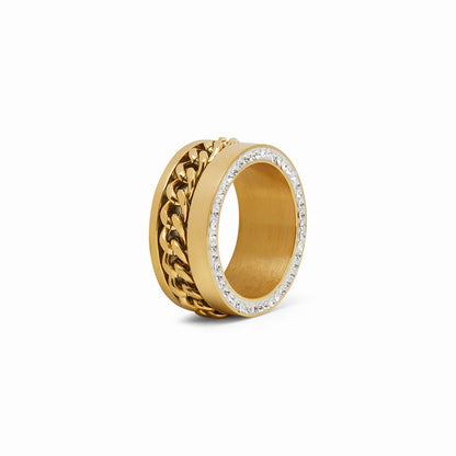 Zirconia Links Ring 18k Gold Plated