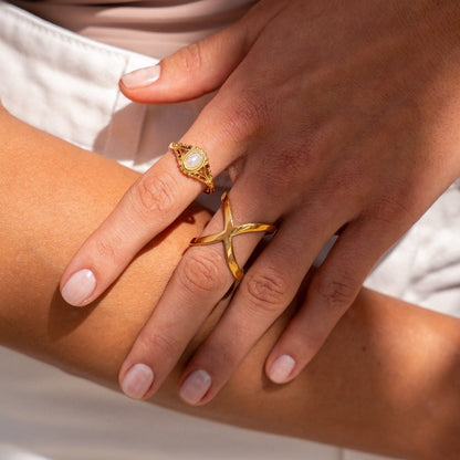 X Ring 18k Gold Plated