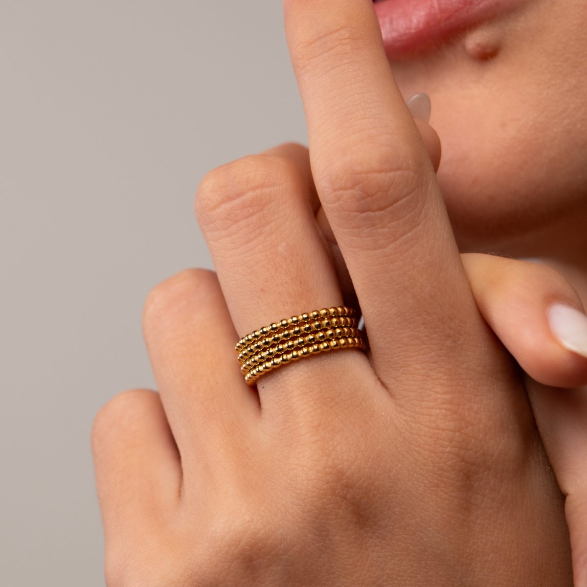 Iconic Spheres Ring 18k Gold Plated