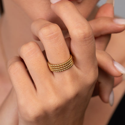 Iconic Spheres Ring 18k Gold Plated