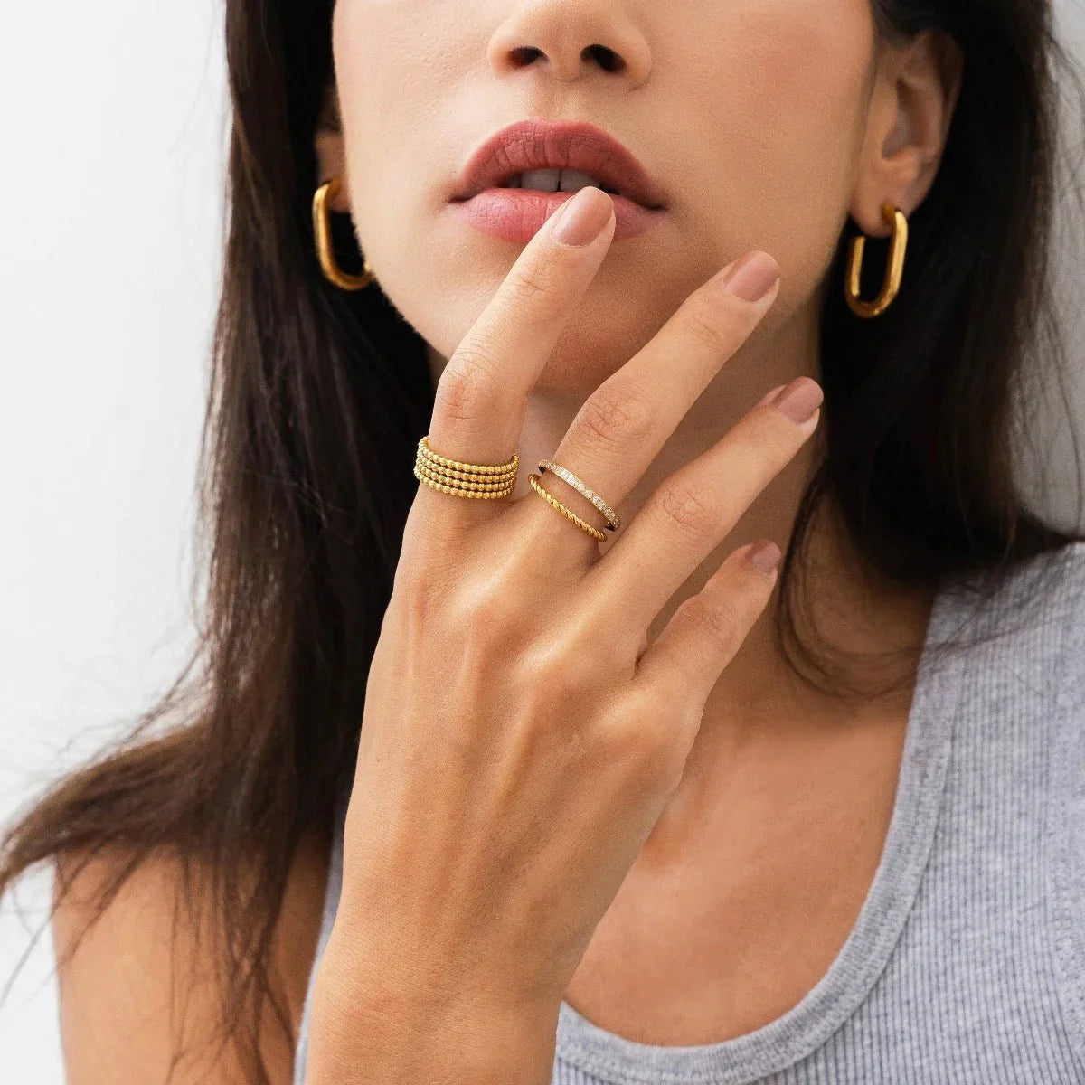 Iconic Spheres Ring 18k Gold Plated