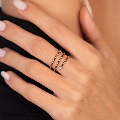 Fine Spiral Ring 18k Gold Plated