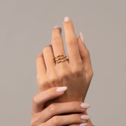 Fine Spiral Ring 18k Gold Plated