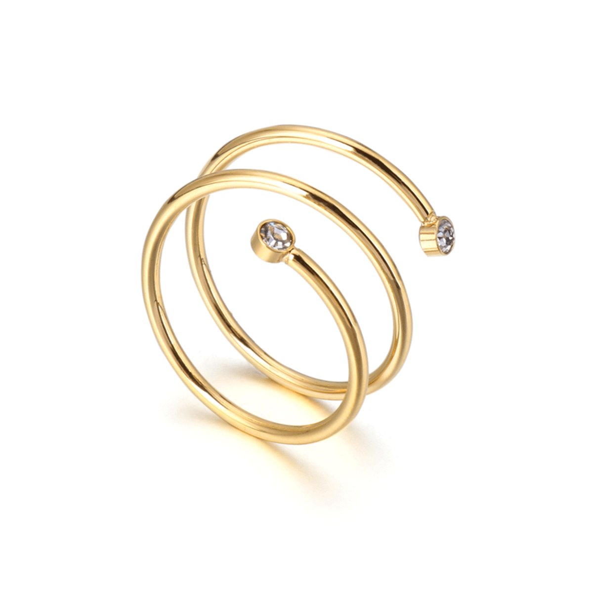 Fine Spiral Ring 18k Gold Plated