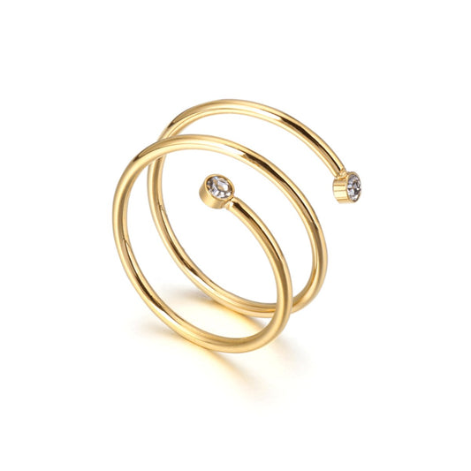 Fine Spiral Ring 18k Gold Plated