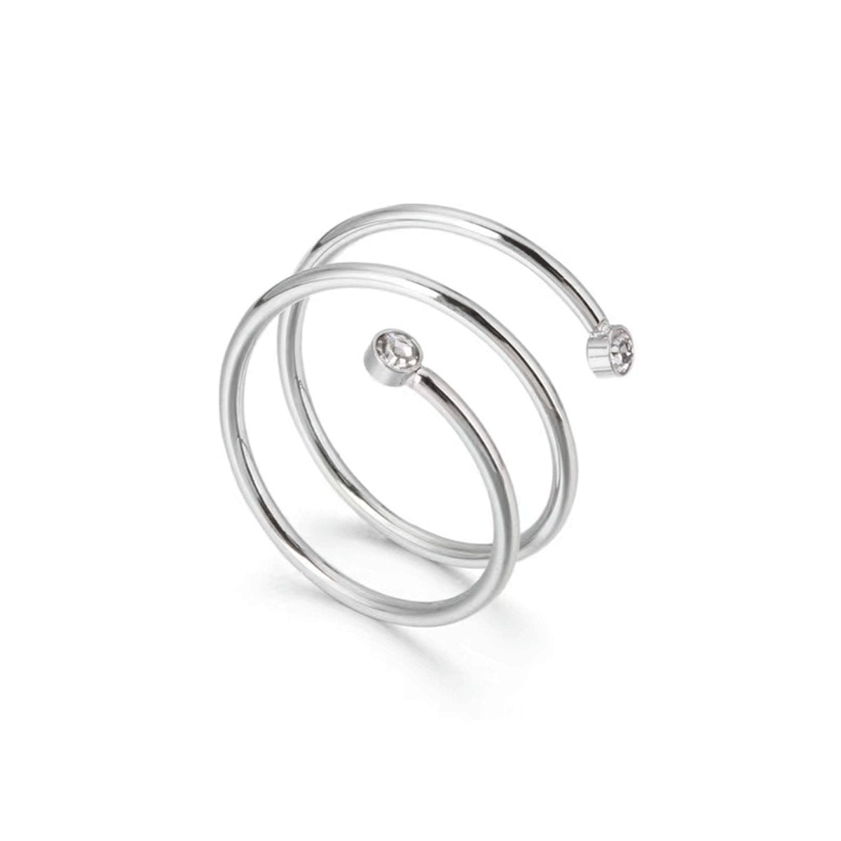 Fine Spiral Ring 18k Gold Plated - Silver