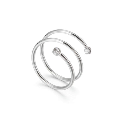 Fine Spiral Ring 18k Gold Plated - Silver