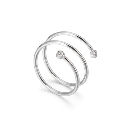 Fine Spiral Ring 18k Gold Plated - Silver