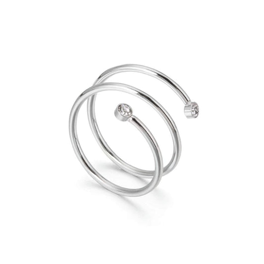 Fine Spiral Ring 18k Gold Plated - Silver