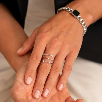 Fine Spiral Ring 18k Gold Plated - Silver