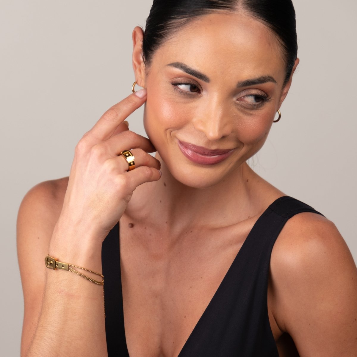 Buckle Ring 18k Gold Plated