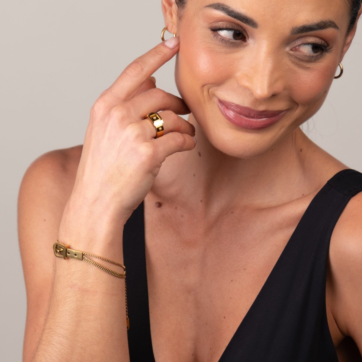Buckle Ring 18k Gold Plated