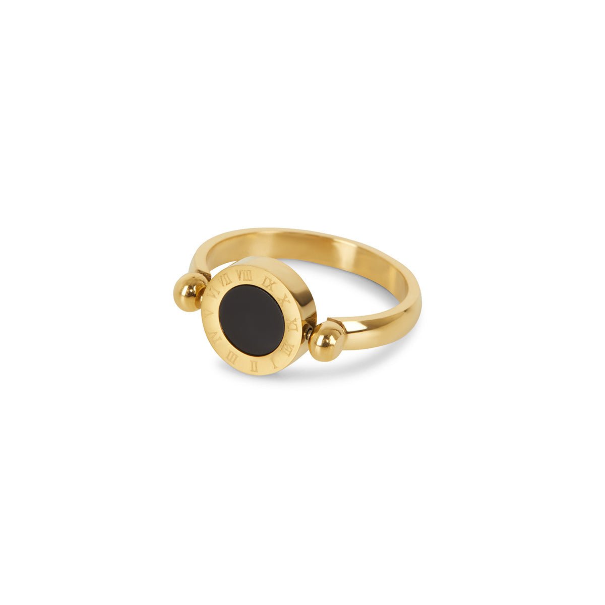 Roman Numeral Spinner Ring 18k Gold Plated