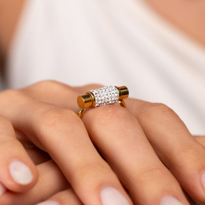 Glitz Spinner Ring 18k Gold Plated