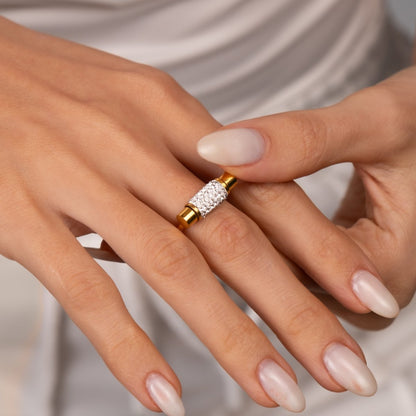 Glitz Spinner Ring 18k Gold Plated