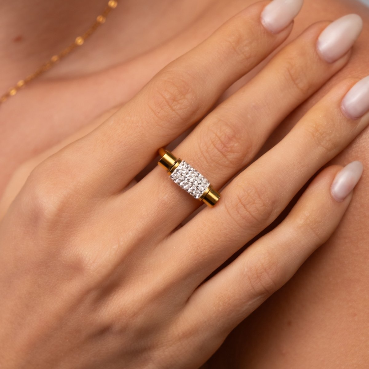 Glitz Spinner Ring 18k Gold Plated