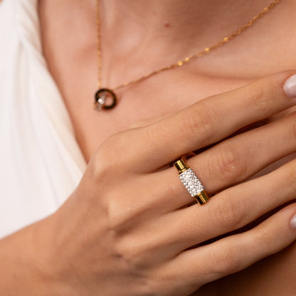 Glitz Spinner Ring 18k Gold Plated