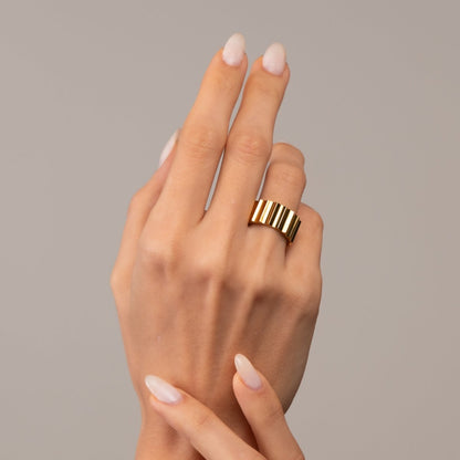 Groove Ring - 18k Gold Plated