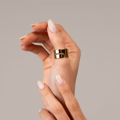 Hi-Lo Chunky Ring 18k Gold Plated