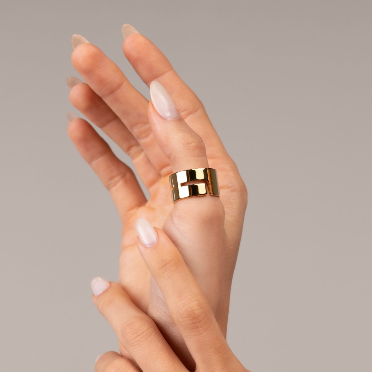 Hi-Lo Chunky Ring 18k Gold Plated