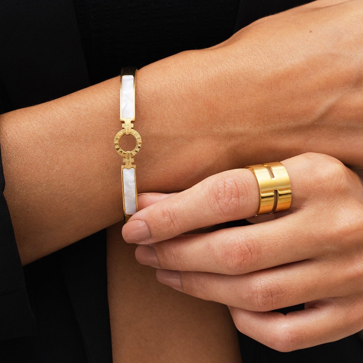 Hi-Lo Chunky Ring 18k Gold Plated