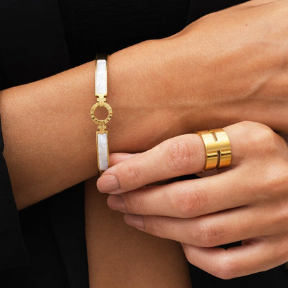 Hi-Lo Chunky Ring 18k Gold Plated