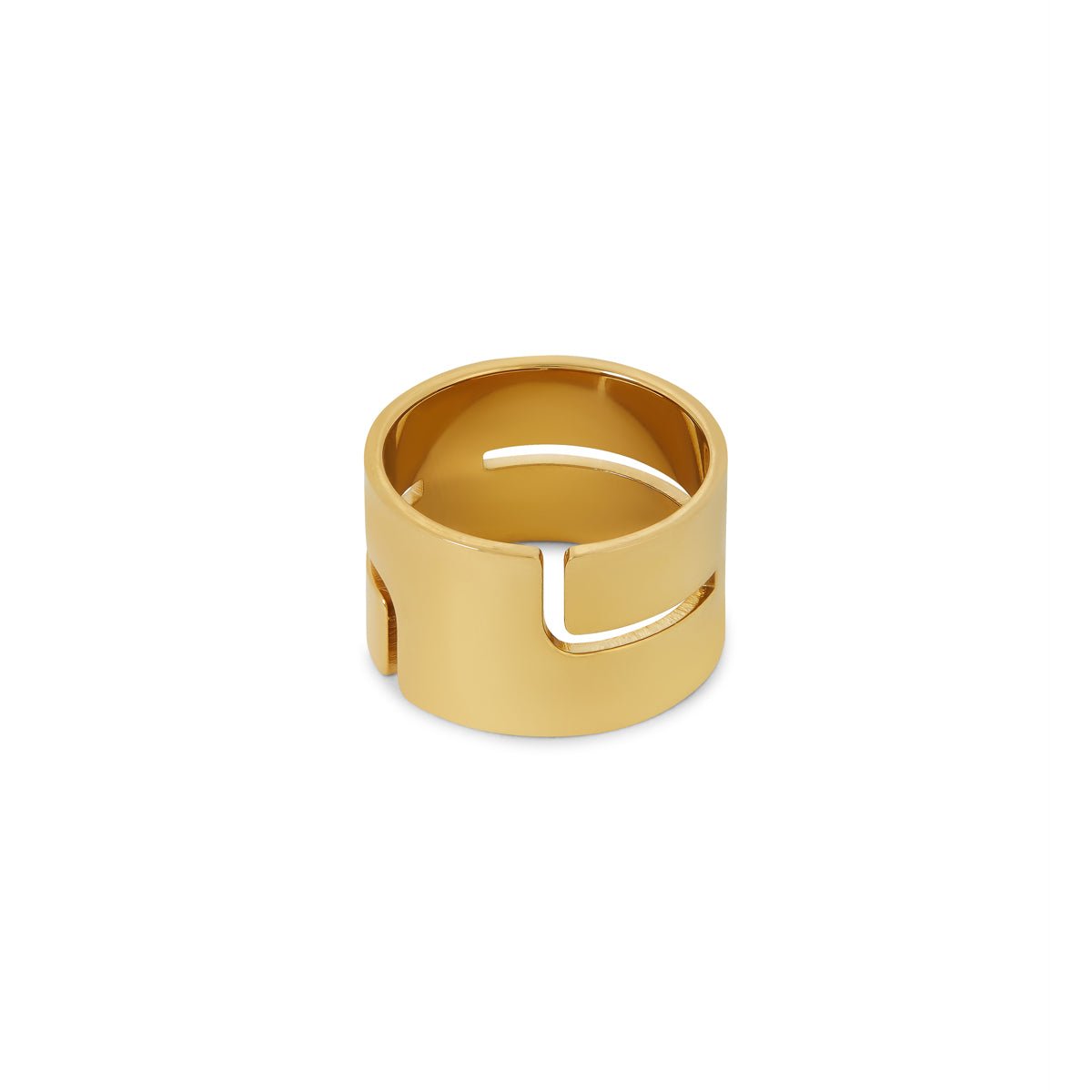 Hi-Lo Chunky Ring 18k Gold Plated