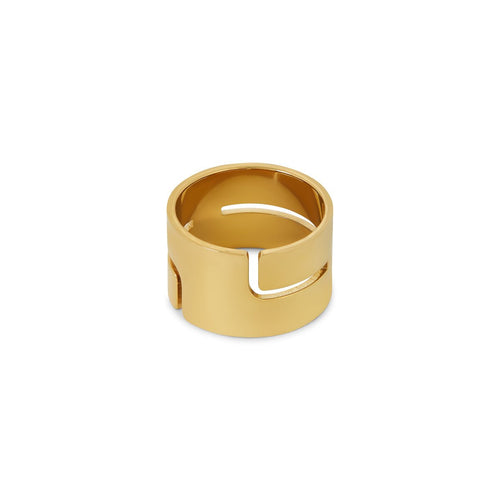 Hi-Lo Chunky Ring 18k Gold Plated