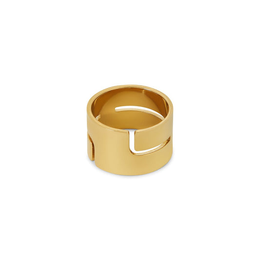 Hi-Lo Chunky Ring 18k Gold Plated