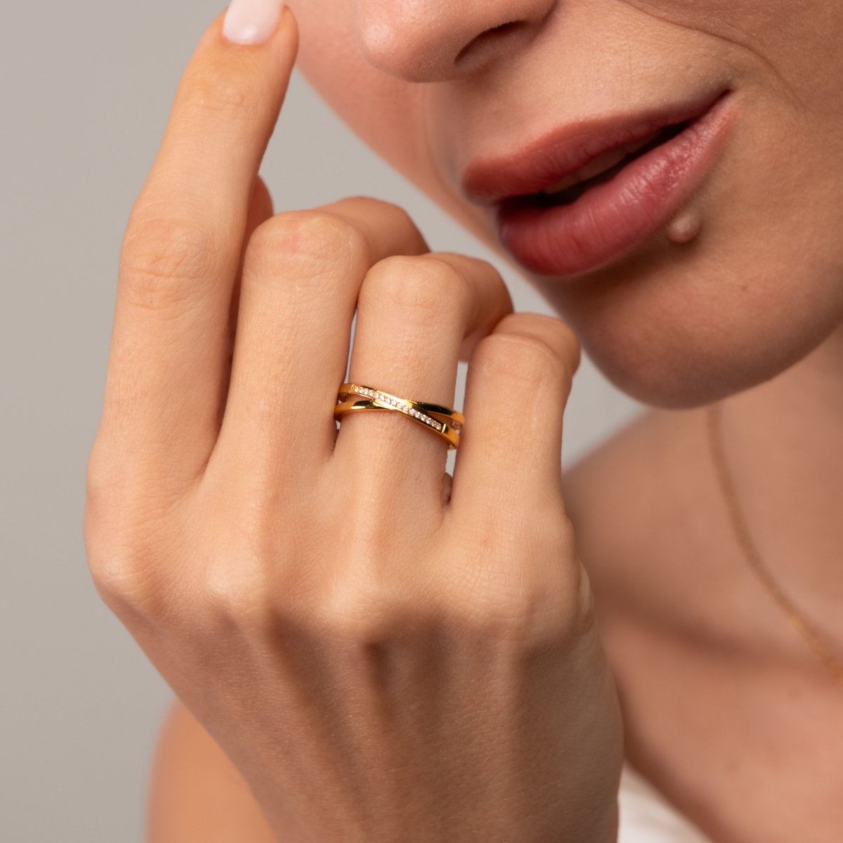 Lucia Double Ring - 18k Gold Plated