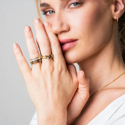 Mosaic Ring 18k Gold Plated
