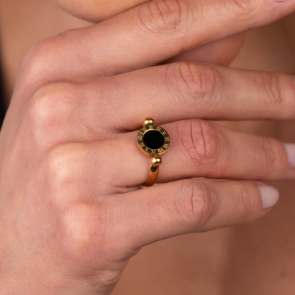 Roman Numeral Ring 18k Gold Plated