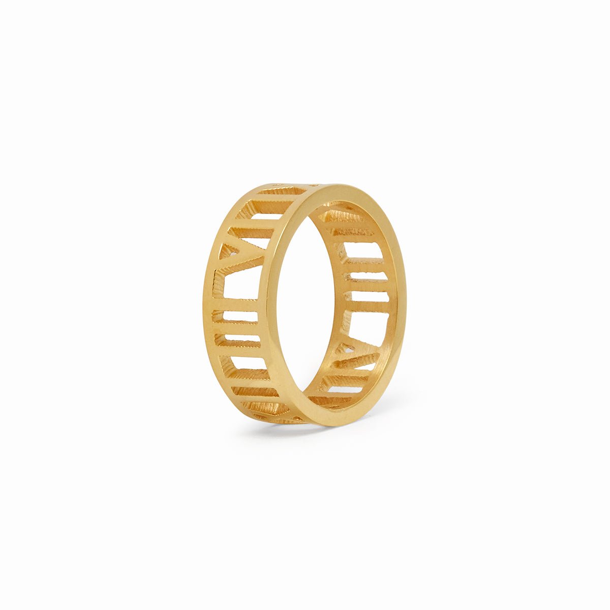 Roman Numeral Ring 18k Gold Plated