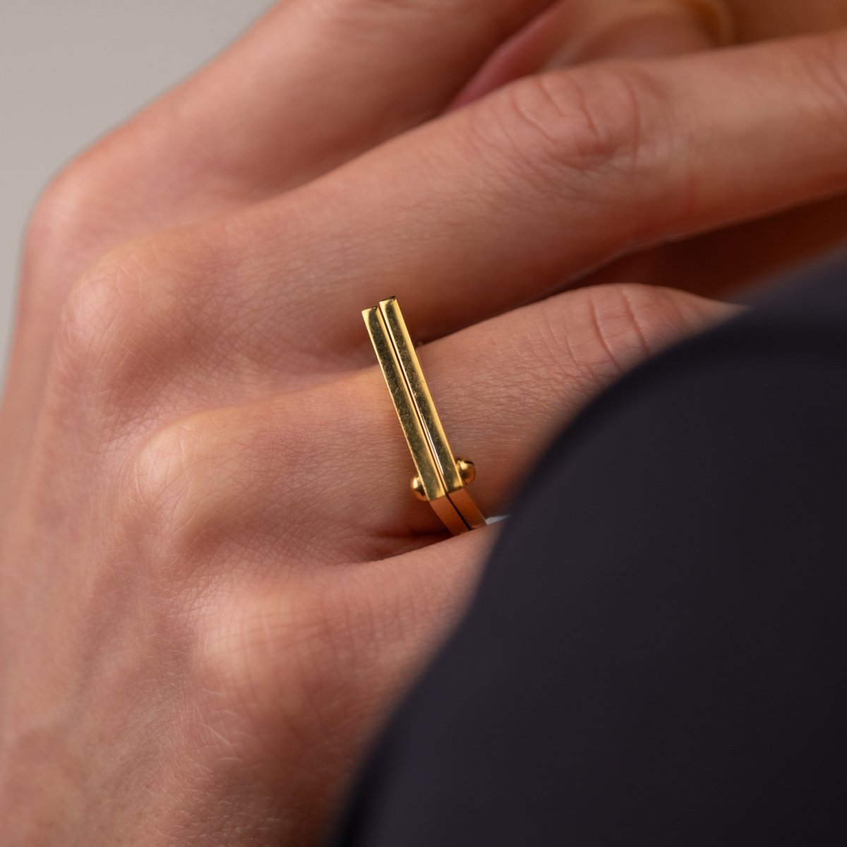 Flat Screw Ring 18k Gold Plated