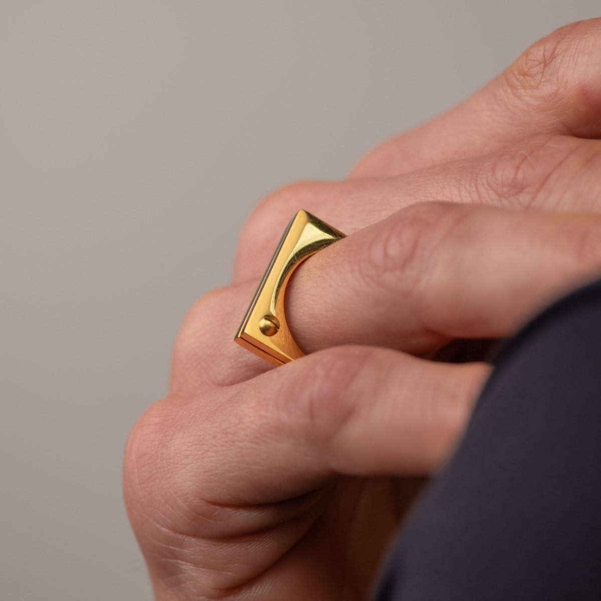 Flat Screw Ring 18k Gold Plated