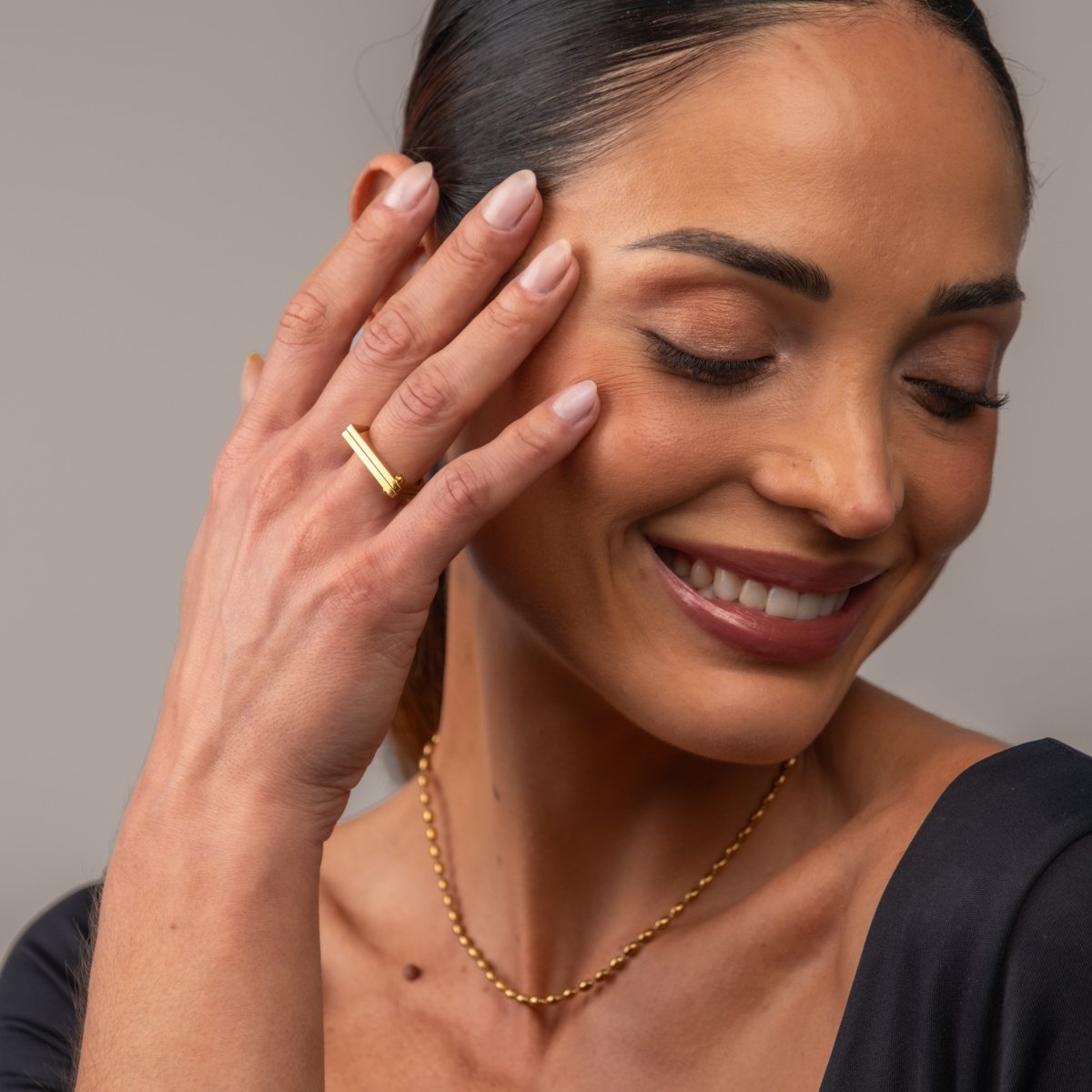 Flat Screw Ring 18k Gold Plated