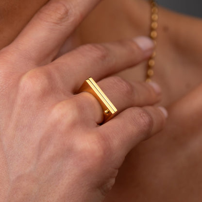 Flat Screw Ring 18k Gold Plated