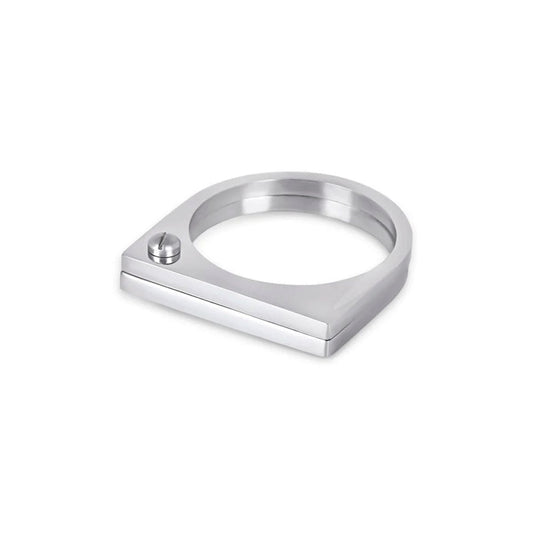 Flat Screw Ring 18k Gold Plated - Silver