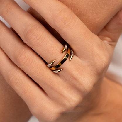 Studded Nail Ring 18k Gold Plated