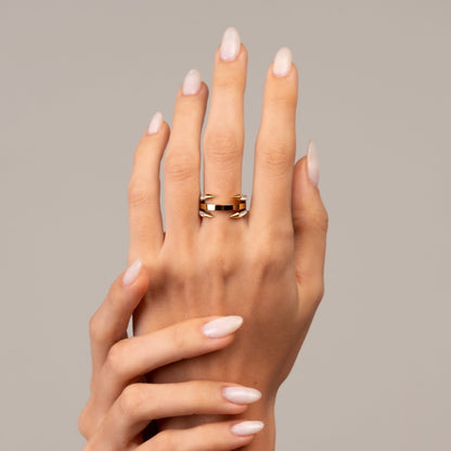 Studded Nail Ring 18k Gold Plated