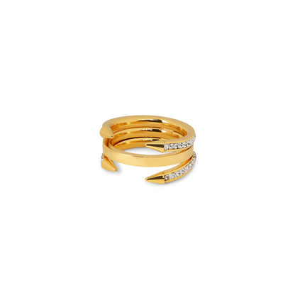 Studded Nail Ring 18k Gold Plated