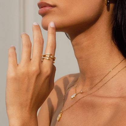 Studded Nail Ring 18k Gold Plated