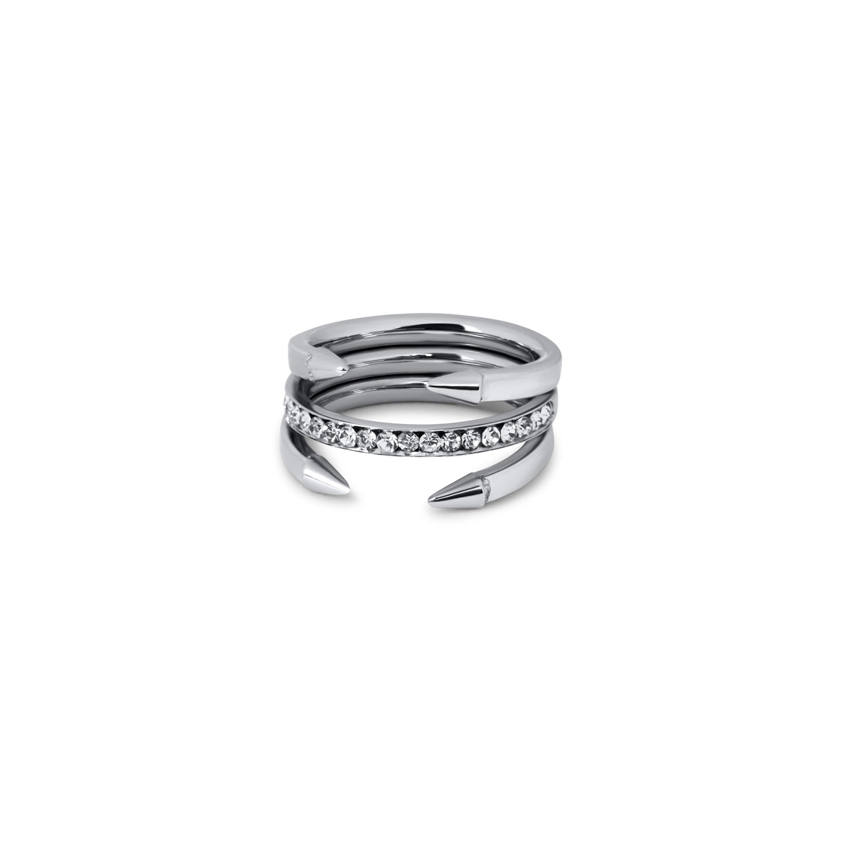 Studded Nail Ring 18k Gold Plated - Silver
