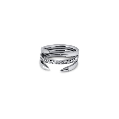Studded Nail Ring 18k Gold Plated - Silver
