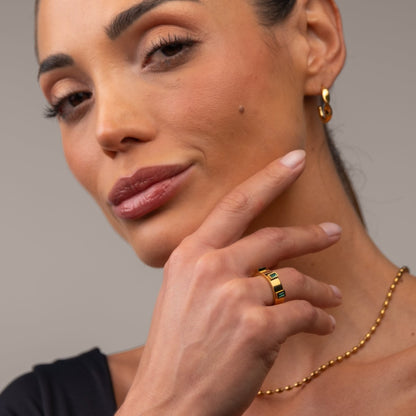 Prestige Cubic Ring 18k Gold Plated