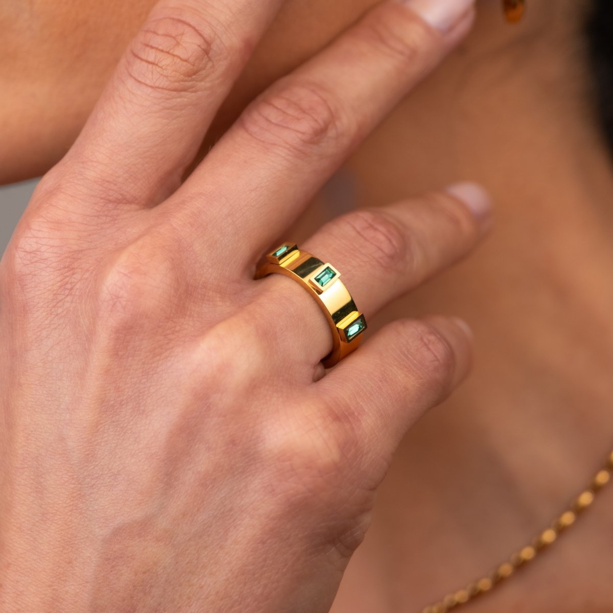 Prestige Cubic Ring 18k Gold Plated