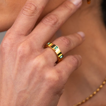 Prestige Cubic Ring 18k Gold Plated