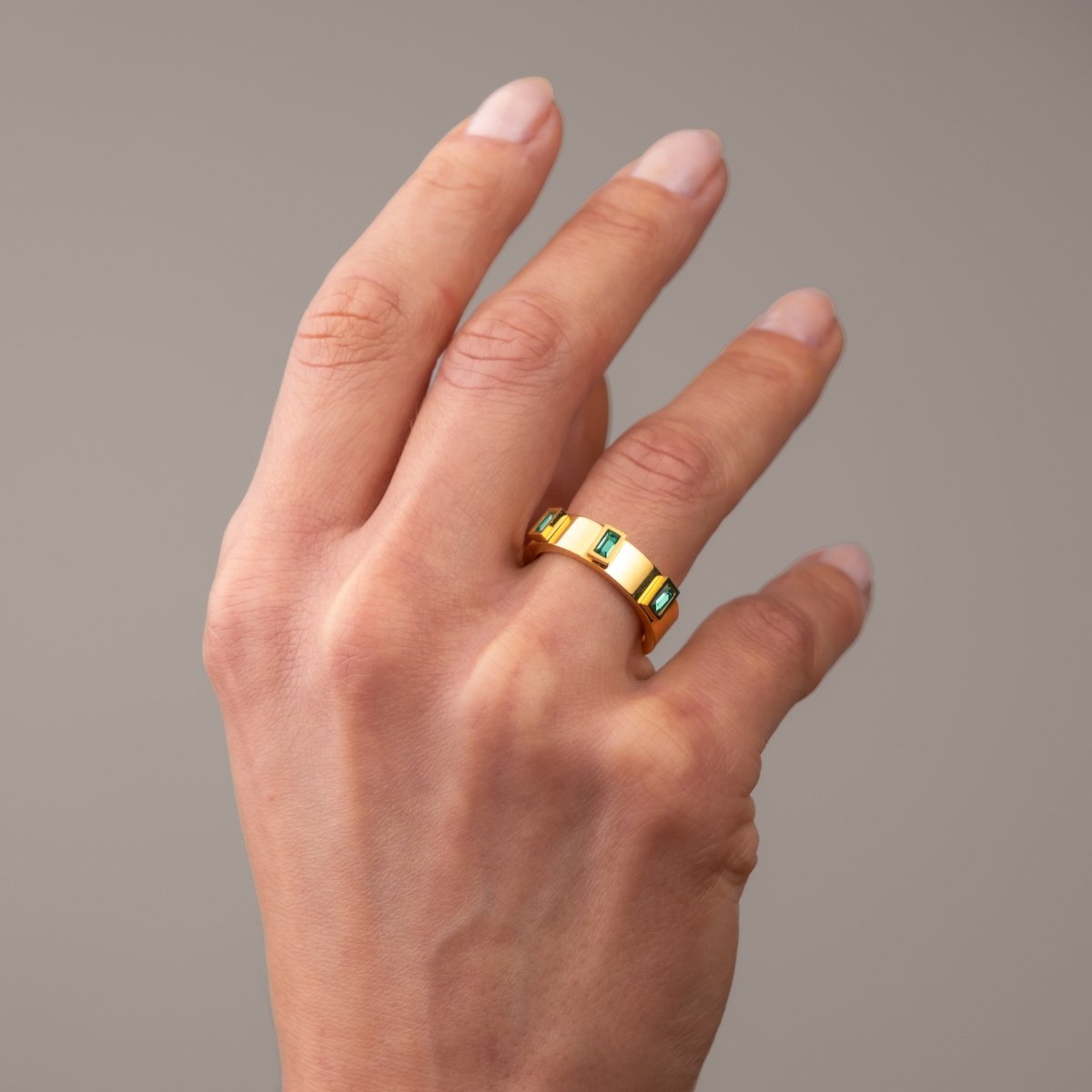Prestige Cubic Ring 18k Gold Plated